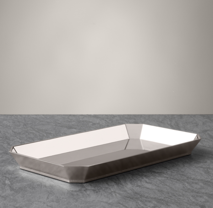 Faceted Metal Bath Tray