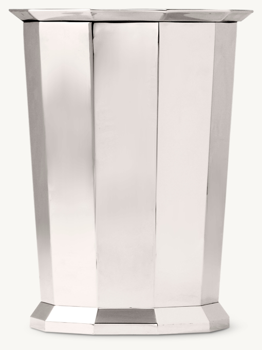Faceted Metal Wastebasket