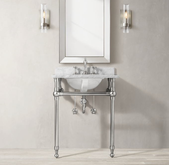 Gramercy Powder Metal Washstand With Backsplash