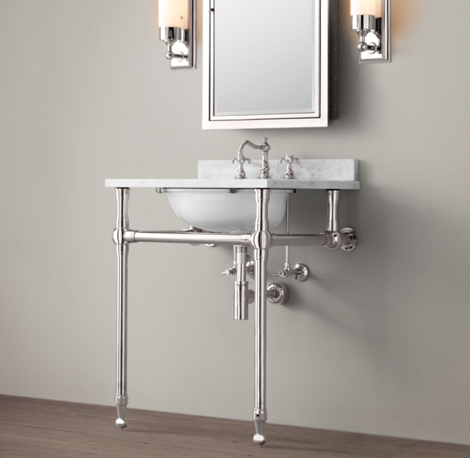 Gramercy Powder Metal Washstand With Backsplash