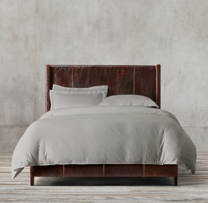 Grayson Leather Sleigh Bed