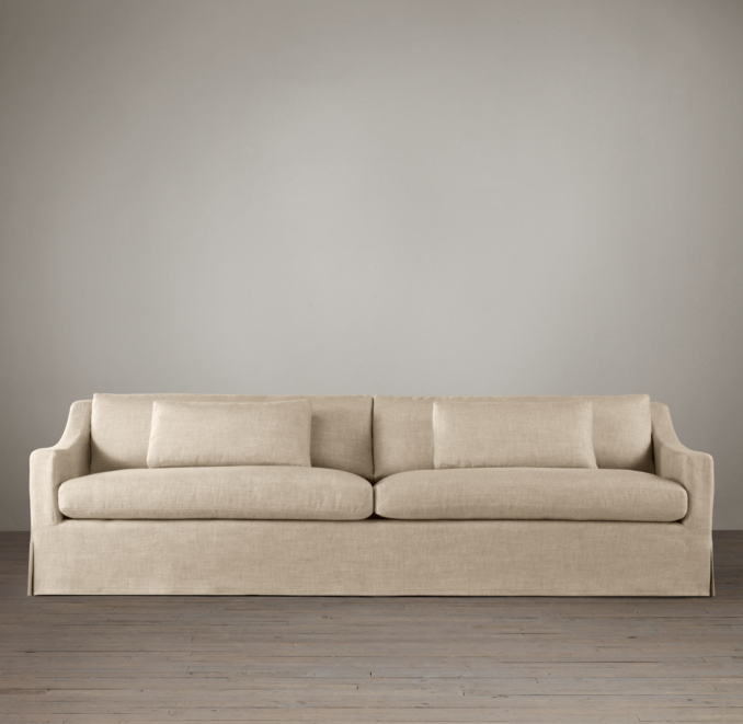 Belgian Classic Slope Arm Slipcovered TwoSeatCushion Sofa