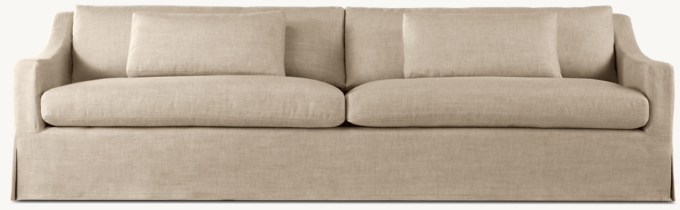 Belgian Slipcovered Classic Slope Arm Sofa