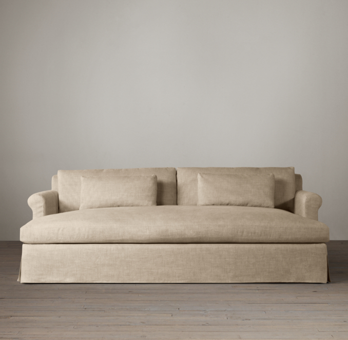 Belgian Petite Roll Arm Slipcovered Daybed