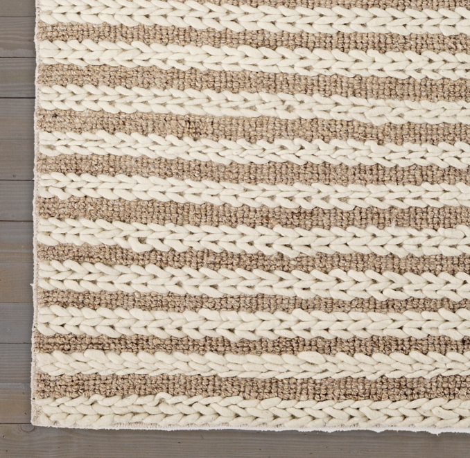 Braided Stripe Rug Swatch - Oatmeal