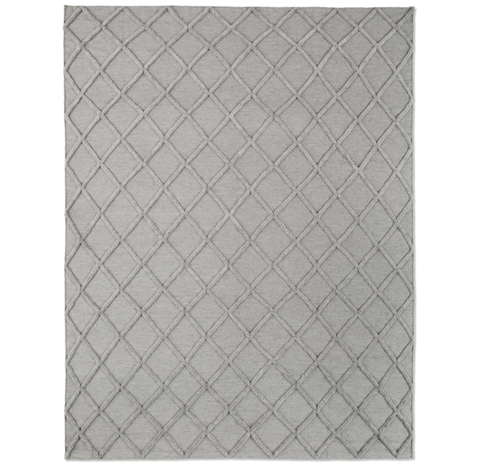 Diamante Flatweave Linen Rug - Light Grey/Light Grey