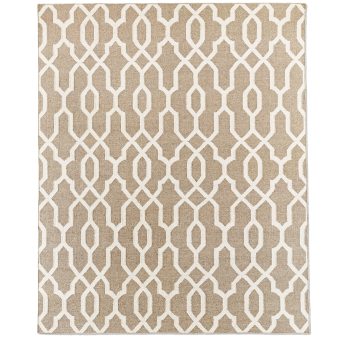 Fretwork Flatweave Rug Oatmeal/Ivory