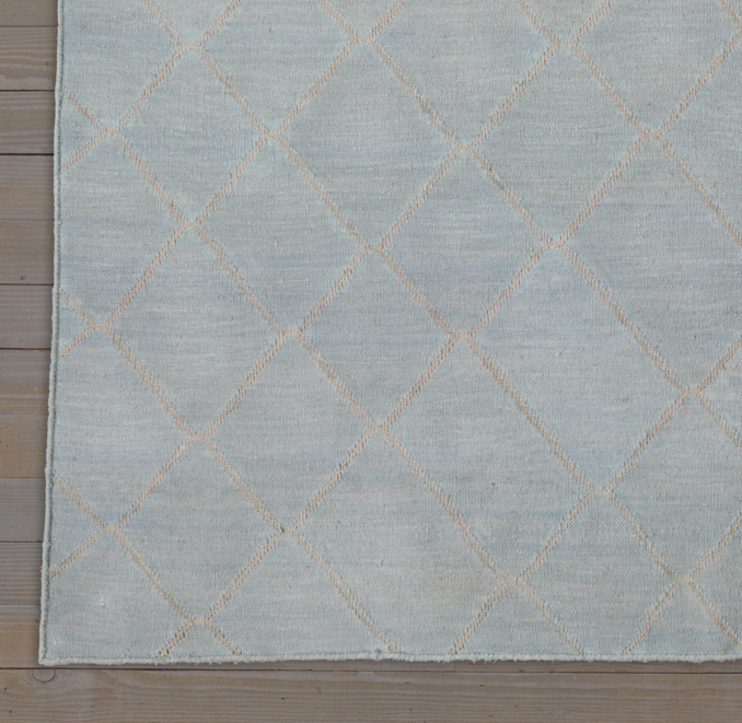 Moroccan Diamond Flatweave Rug Swatch Blue