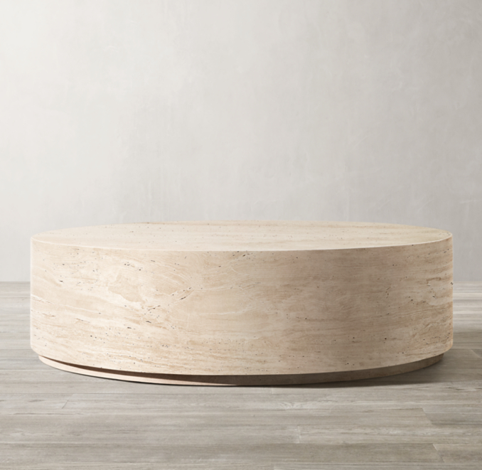 Travertine Round Coffee Table