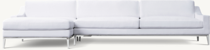 Italia Slope Arm Left-Arm Sofa-Chaise Sectional - Metal Base