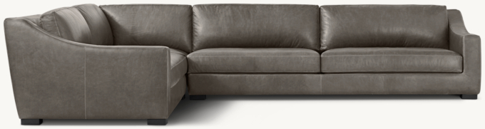 Modena Leather Slope Arm Left-Arm L-Sectional