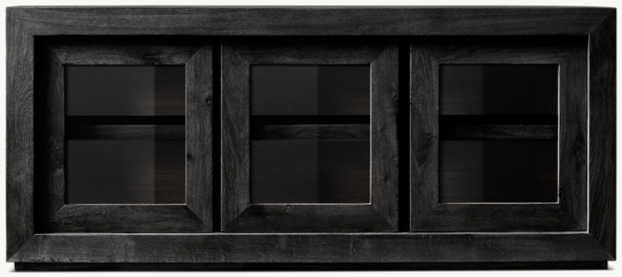 Reclaimed Oak Glass Triple-Door Media Console
