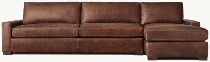 Maxwell Leather Right-Arm Sofa-Chaise Sectional