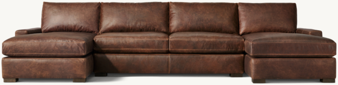 Maxwell Leather U-Chaise Sectional 