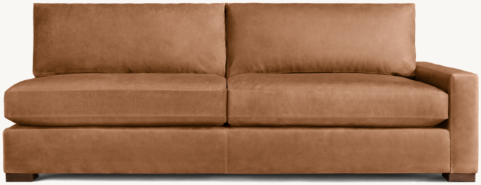 Front view of Maxwell Leather Right-Arm Sofa 