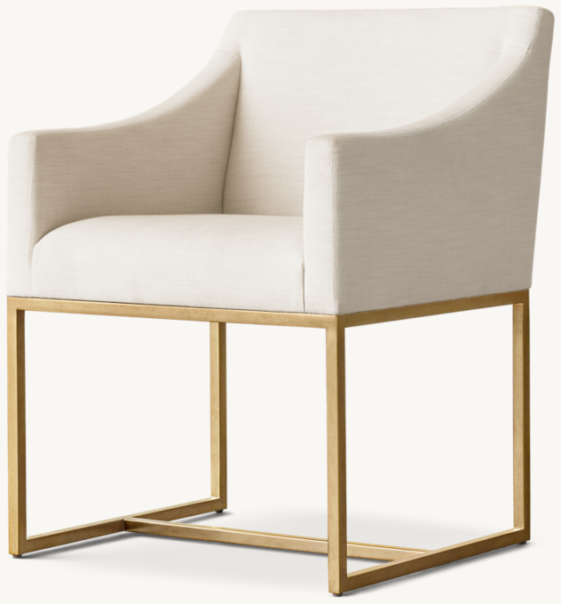 Emery Slope Arm Fabric Dining Armchair