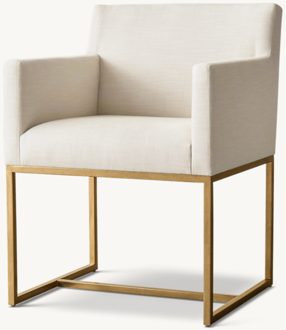 Emery Track Arm Fabric Dining Armchair