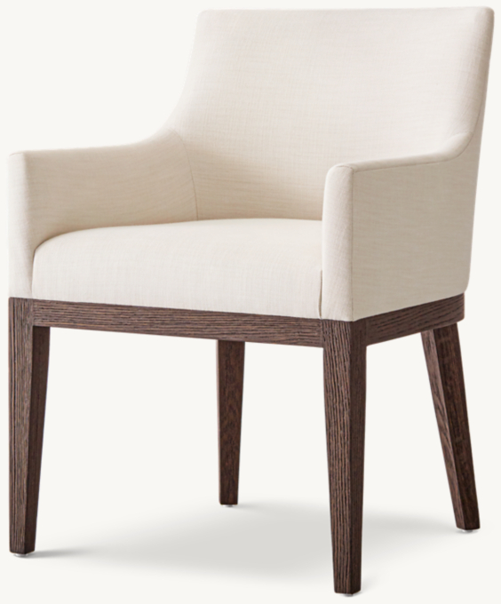 Morgan Curved-Back Track Arm Fabric Dining Armchair