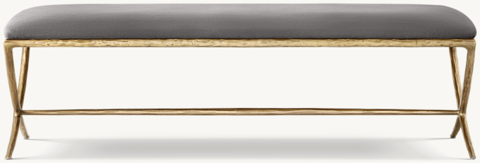 Shown in Graphite Lustrous Velvet with Forged Brass finish.