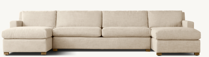 Belgian Track Arm U-Chaise Sectional
