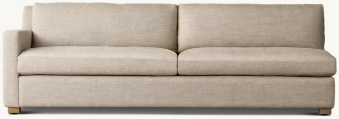 Front view of Belgian Track Arm Left-Arm Sofa 