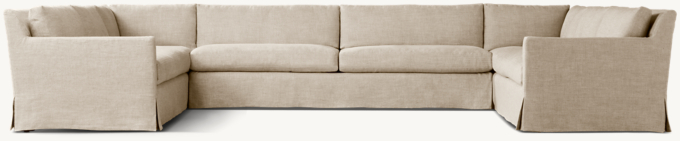 Belgian Slipcovered Track Arm U-Sofa Sectional