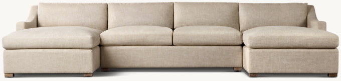 Belgian Classic Slope Arm U-Chaise Sectional