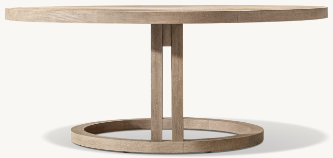 Front view of Portofino Teak Round Dining Table 