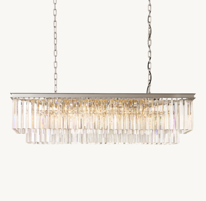 1920s Odeon Rectangular Chandelier 49\"