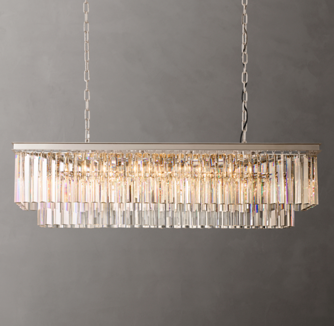 1920s Odeon Rectangular Chandelier 49\"