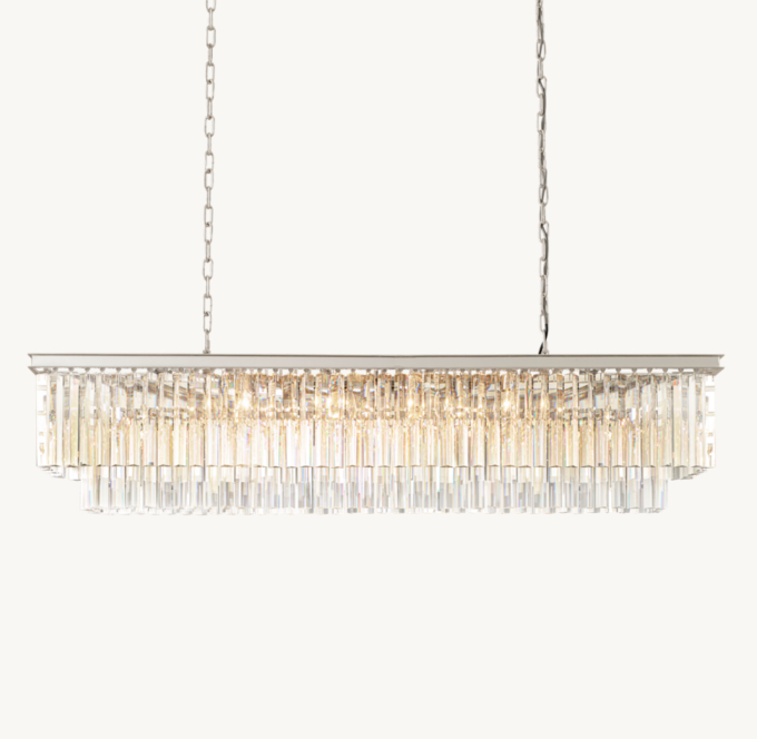 1920s Odeon Rectangular Chandelier 59\"
