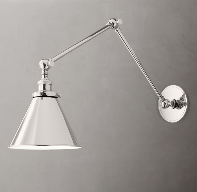 20th C. Library Double Sconce