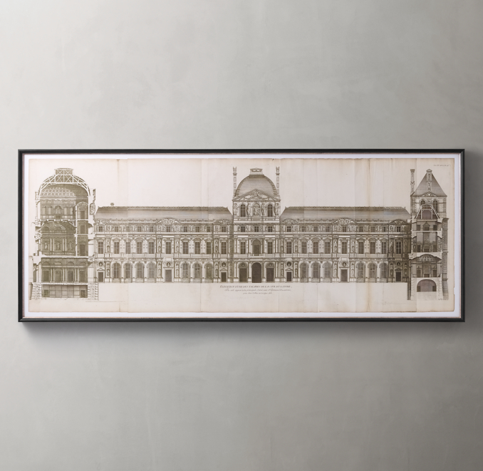 Front view of Circa 1756 Elevation Of The Louvre - Large 