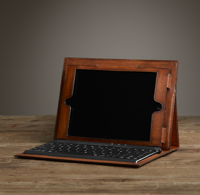 Artisan Leather iPad® Mini Jacket with Bluetooth® Keyboard - Chestnut