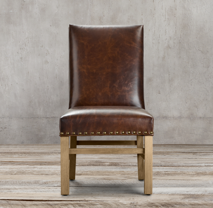 Nailhead Leather Side Chair