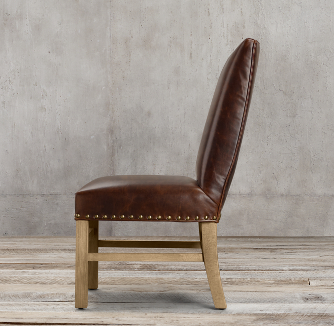 Nailhead Leather Side Chair