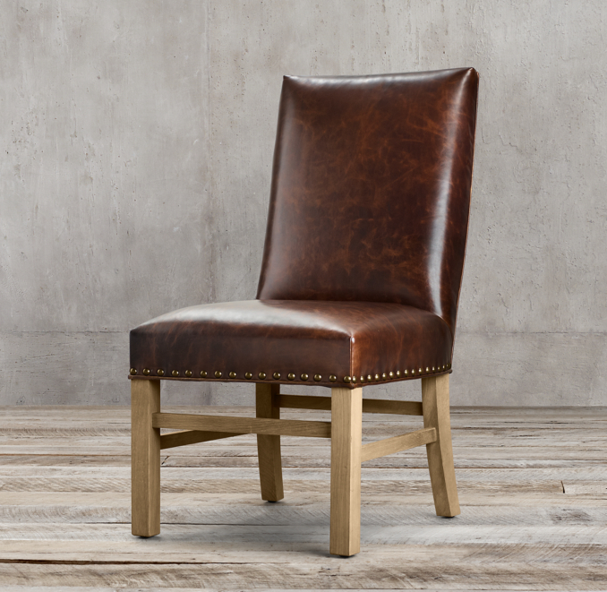 Nailhead Leather Dining Side Chair