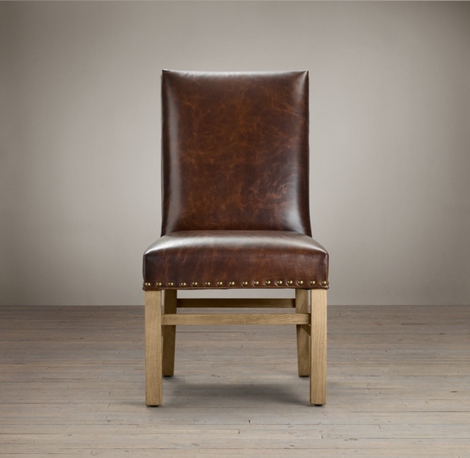 Nailhead Leather Side Chair