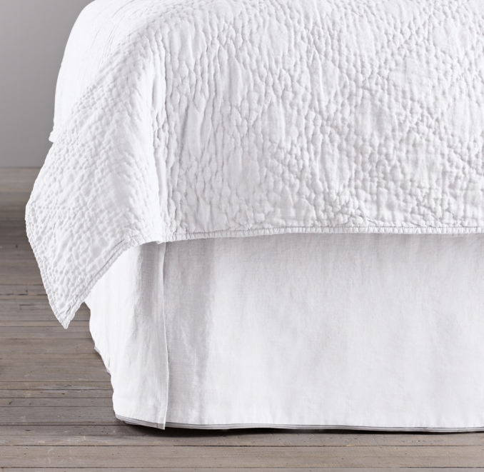 Stonewashed Belgian Linen Tipped Bed Skirt