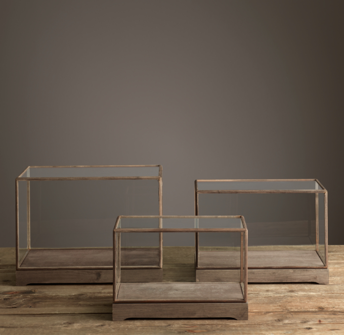 display glass case hardware specimen restoration box cases wood wardian rectangle boxes rectangular gardenista easy showcase pieces restorationhardware geodes rh