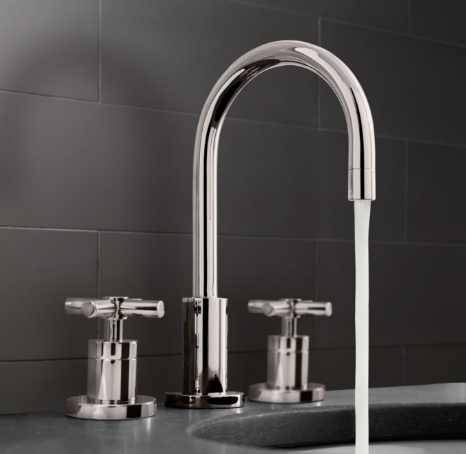Sutton Cross-Handle 8&#34; Widespread Gooseneck Faucet