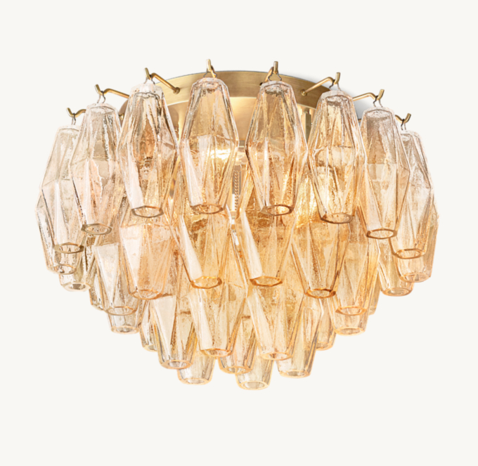 Chiara Clear Glass Flushmount 17\"