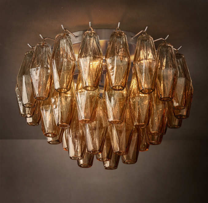 Chiara - Plafonnier en verre fumé 43 cm