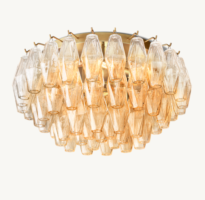 Chiara Clear Glass Flushmount 22\"