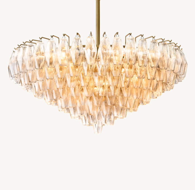 Chiara Clear Glass Tiered Round Chandelier 37\"