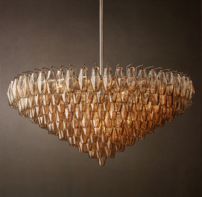 47" chandelier shown in Satin Nickel.