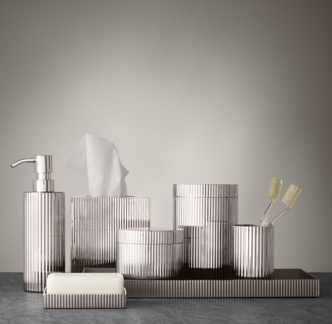 Ribbed Metal Bath Accessories