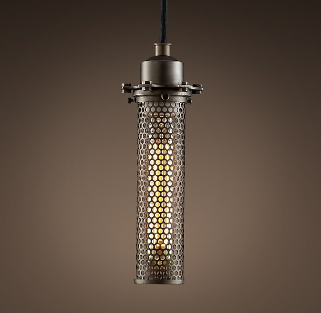 Edison Perforated Metal Pendant, Perforated Metal Lamp Shades