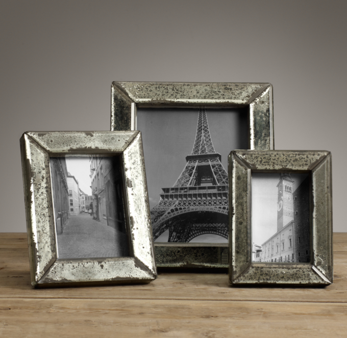 18th C. Mirror Glass Frame Deep Set