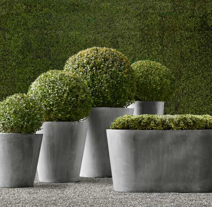 Estate Zinc Round Planters